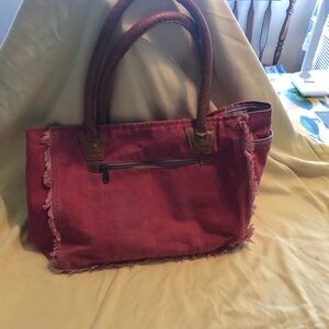 Stylish Red Canvas Tote Bag